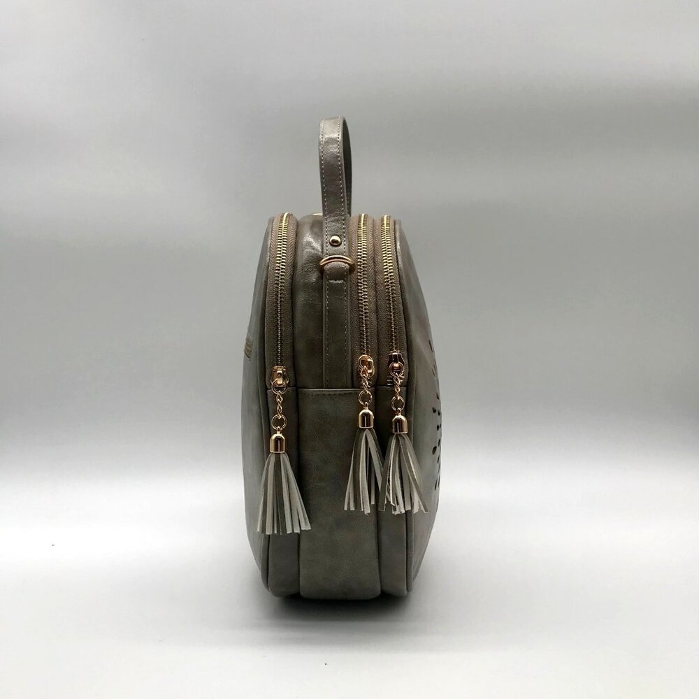 Aphison Forever Sunshine Gray Leather Mini Backpack - Picture 3 of 11
